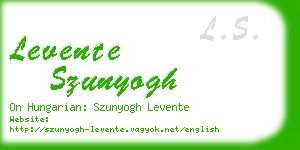 levente szunyogh business card